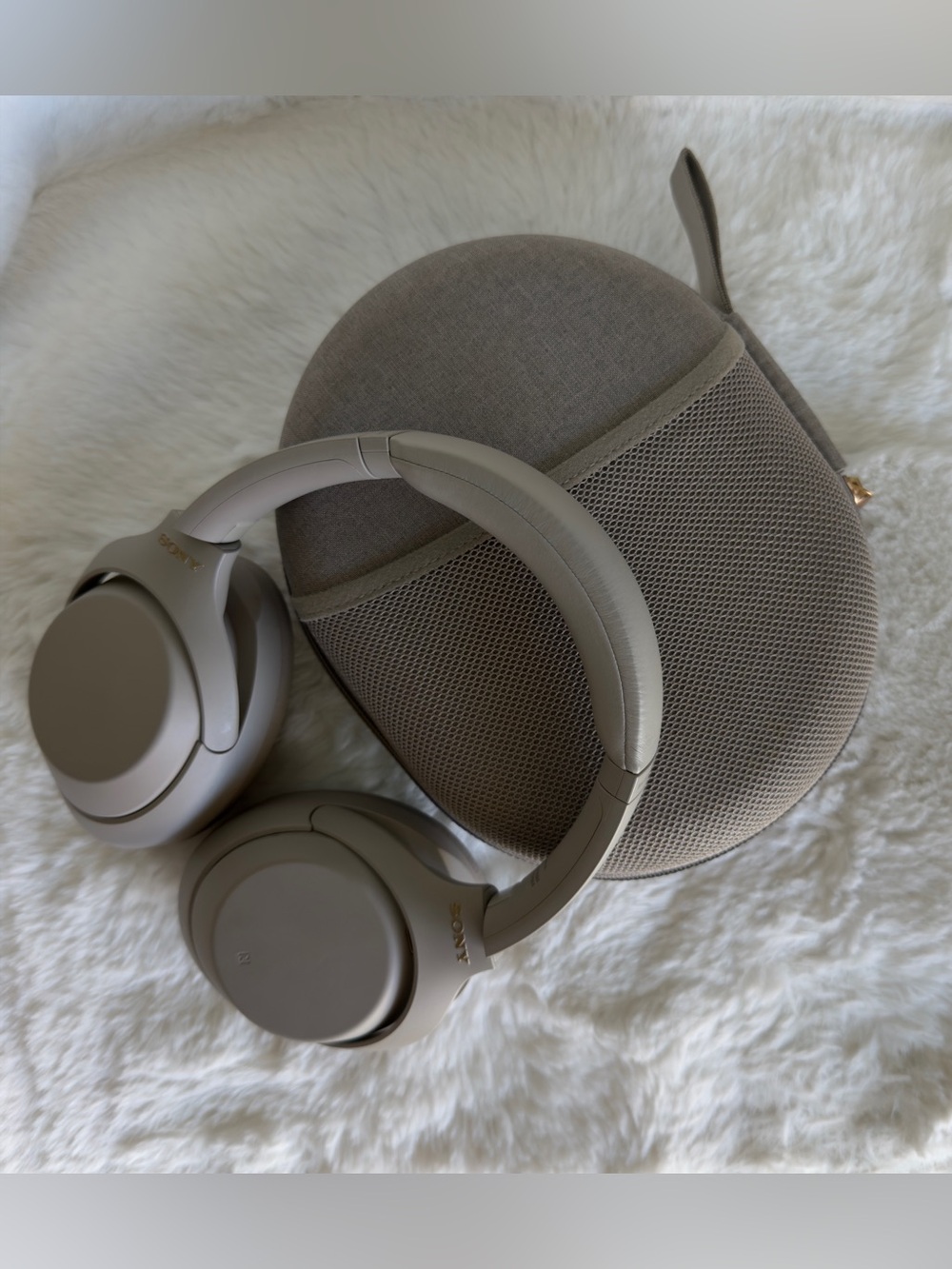 Sony Noise-Canceling Over-Ear Headphones — Taupe